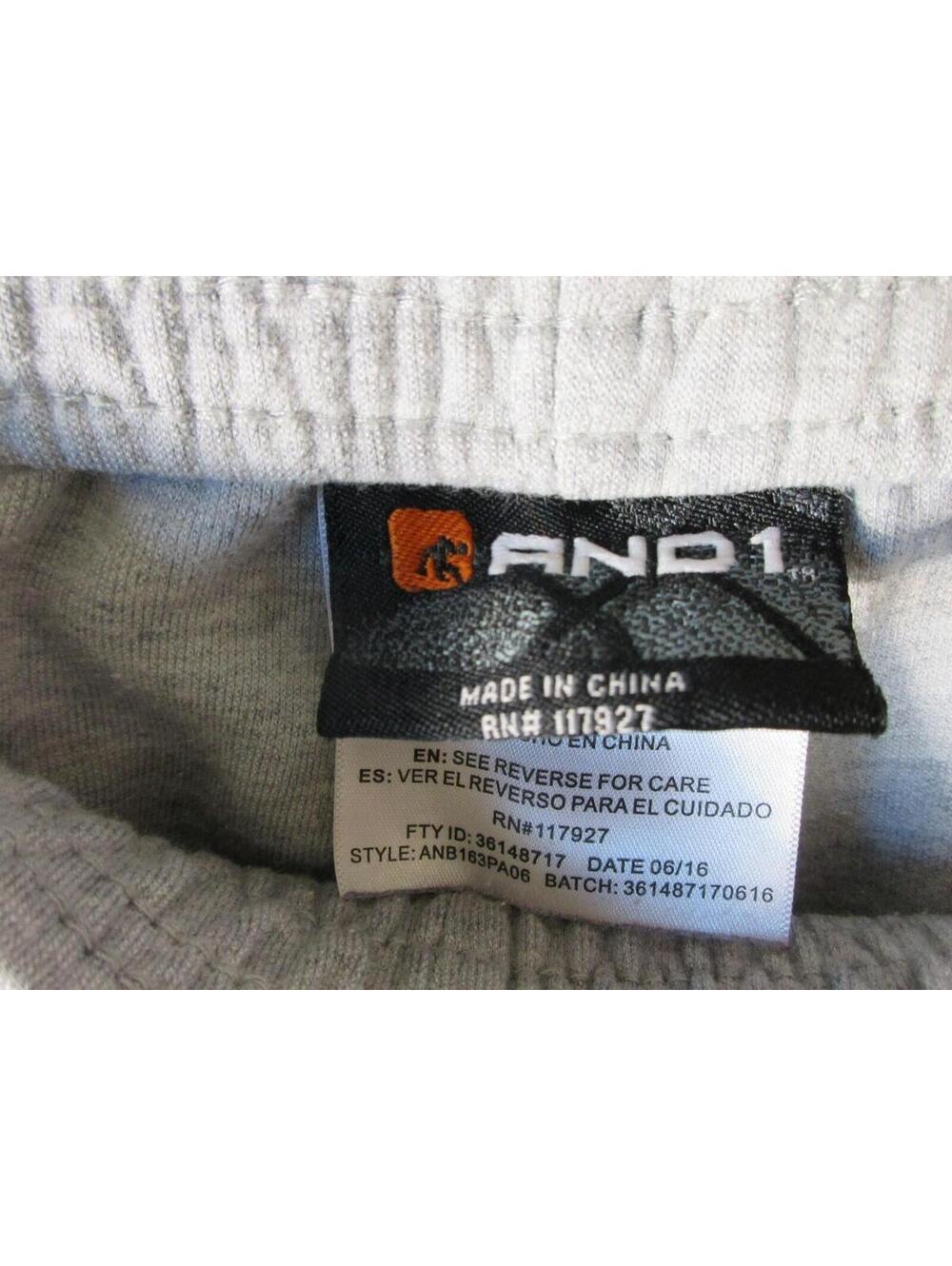 AND1 Boys Active Tech Fleece Basketball Sweatpants Elastic Waist Size XL Gray - Picture 6 of 8